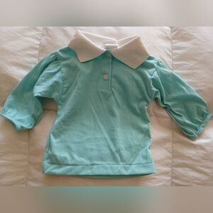 New. Mini Togs,  Green Polo Shirt with White Collar 0-14 pounds